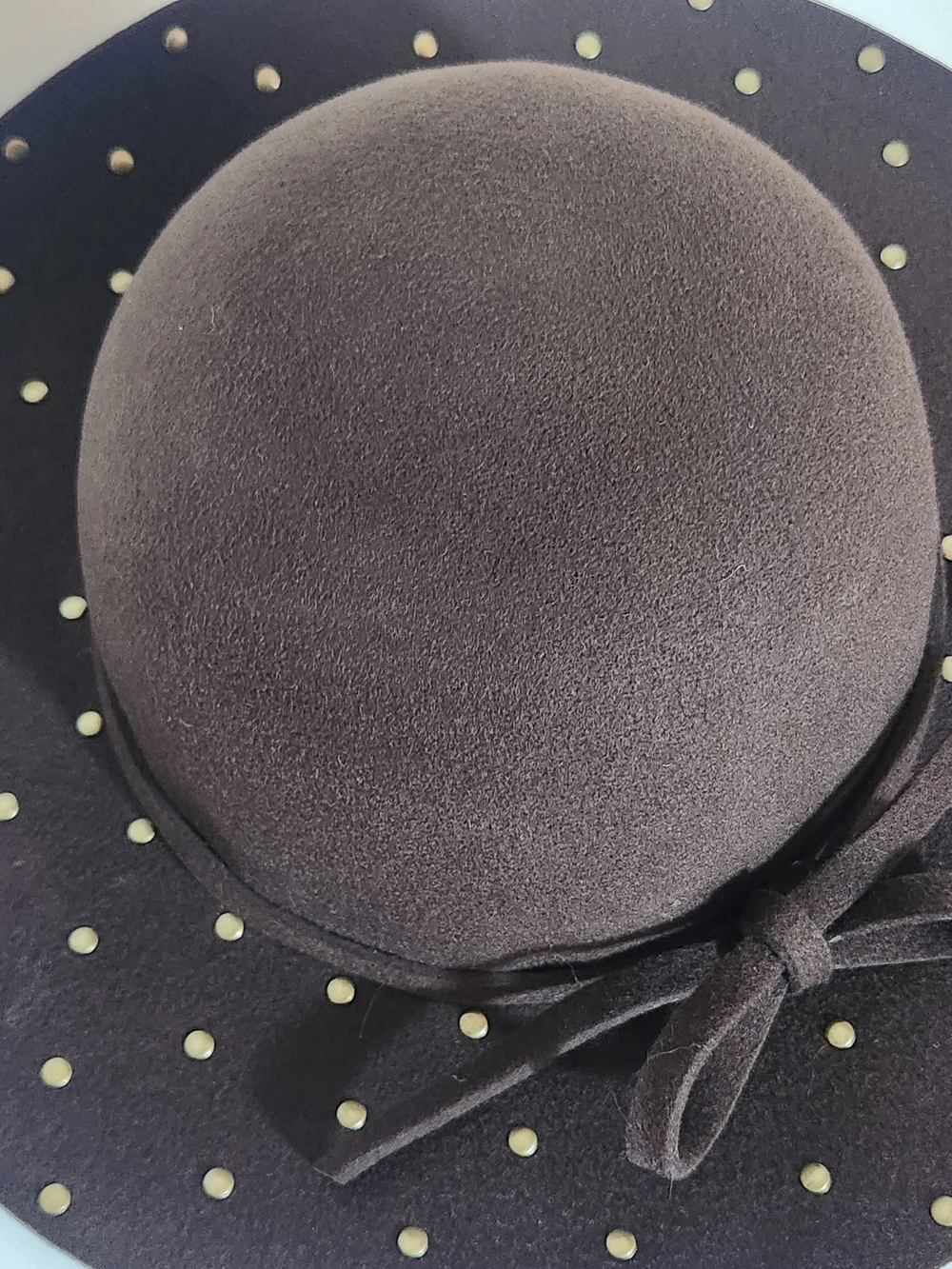 Cappelli Brown 100% Wool Studded Hat One Size